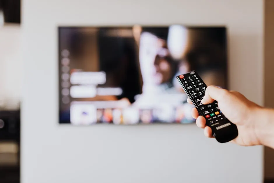 Guest holding TV remote while watching entertainment at Sportsman Inn